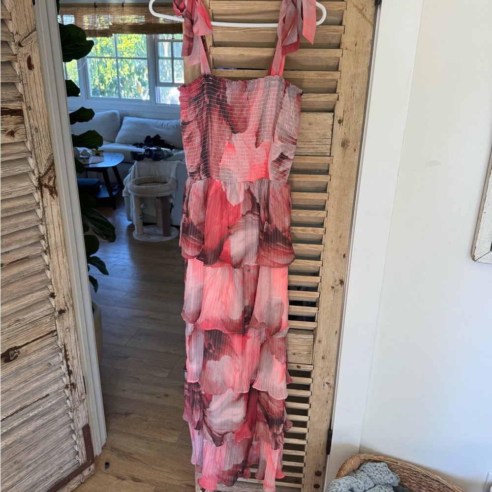 Socialite Pink and Red Maxi Dress